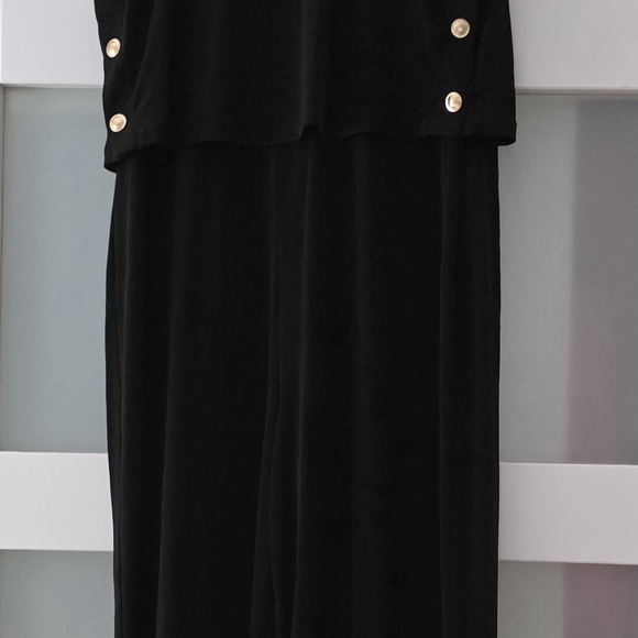 Michael Kors Pants - Michael Kors Elegant Black Jumpsuit with Gold Accents